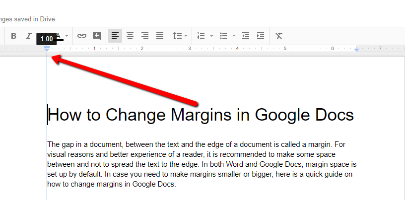 how to change margins in google docs