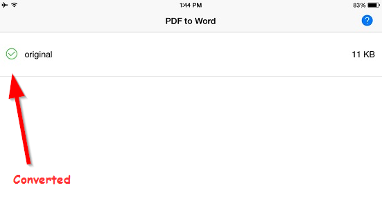 converted files pdf to word ipad