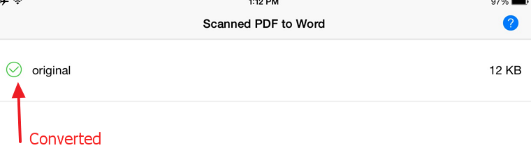 converted ocr pdf to word ios