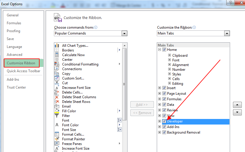 customize the ribbon in excel 2013