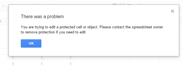 edit protected cell or object in google sheets