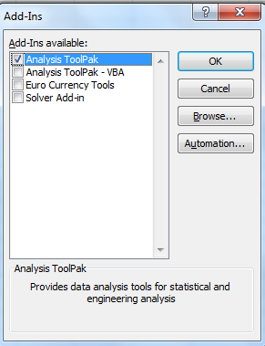 excel analysis toolpak