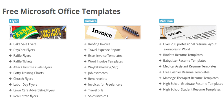microsoft office recipe templates for word
