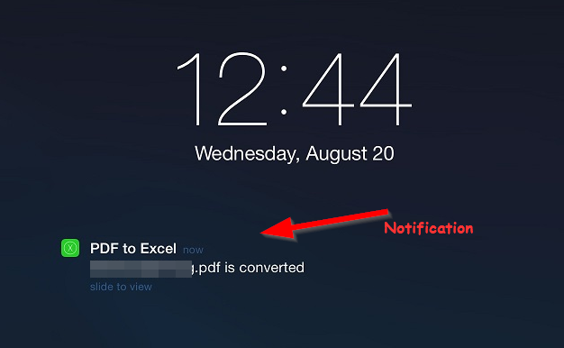 notification that conversion is finished