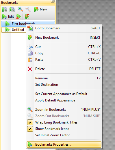 rename delete modify bookmarks
