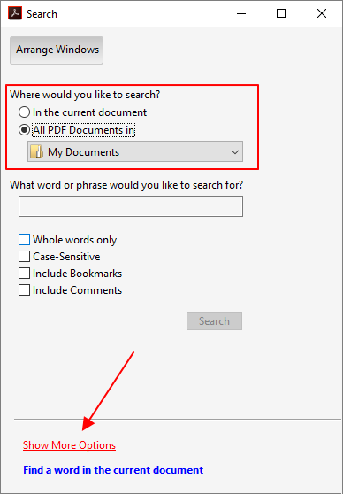 search multiple pdfs in windows