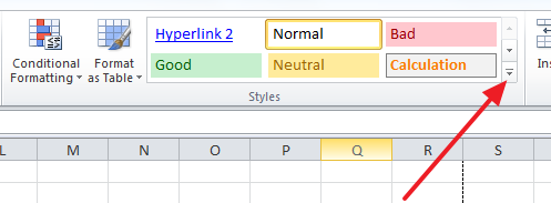 styles in excel